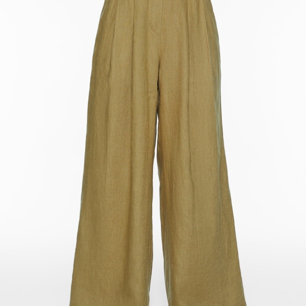 Oysho Linen Wide-Leg Pants